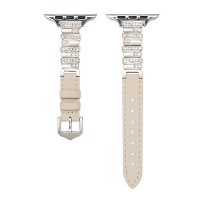 Aurora Crystal Leather Apple Watch Strap