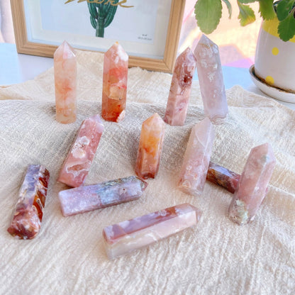 Sakura Flower Agate Crystal Point