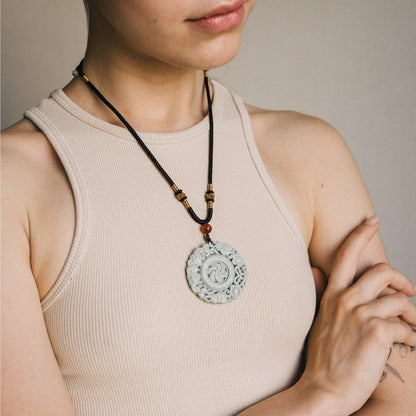 Natural Jade Flower Necklace