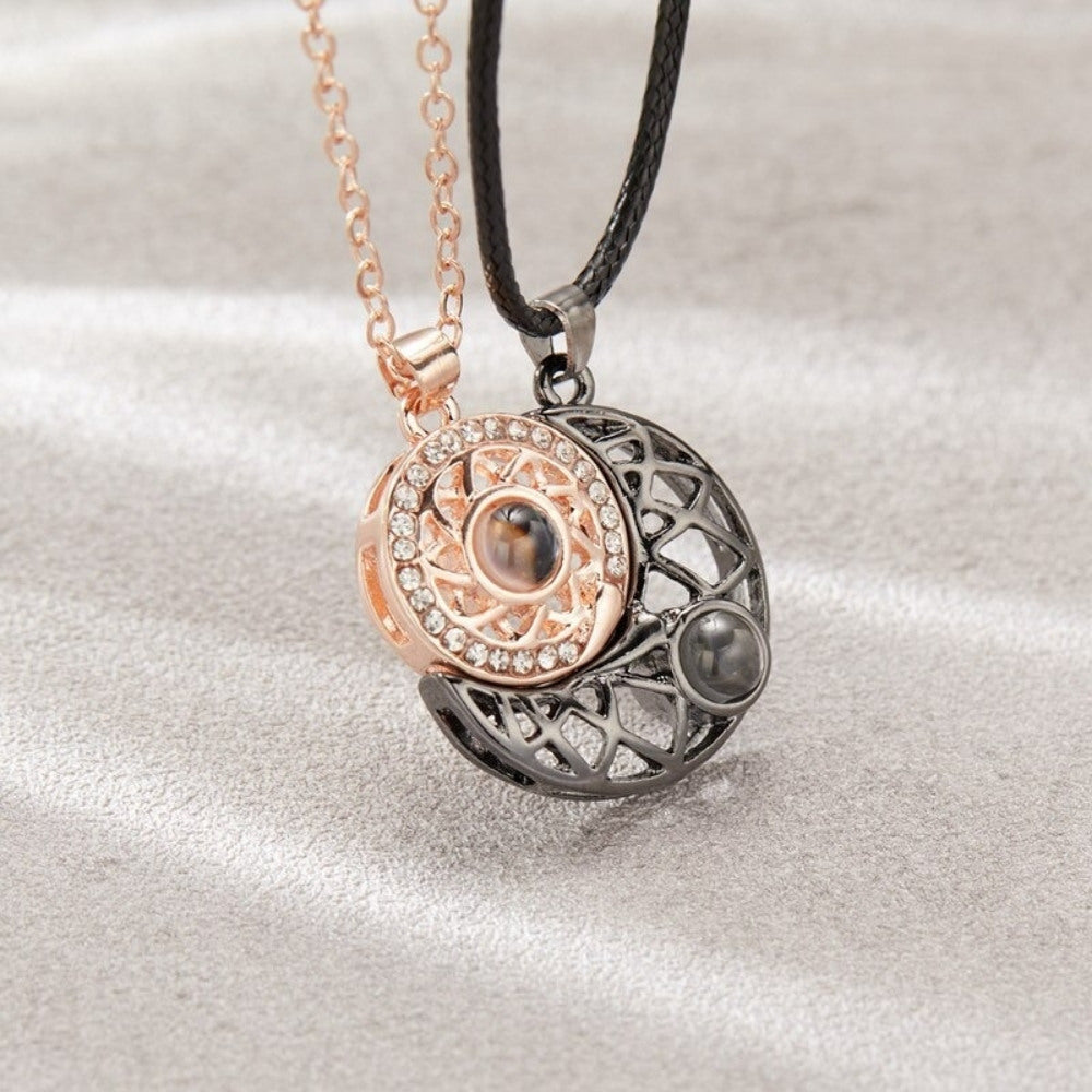 Matching Moon & Sun Magnetic Necklaces for Couples