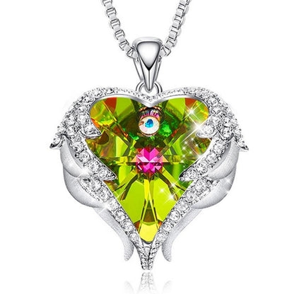 Angel Wings And Heart Necklace