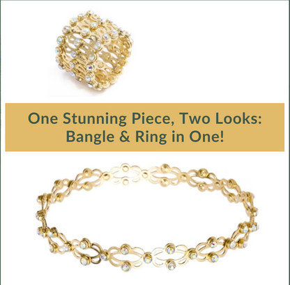 🎁 The Perfect Gift: Convertible Bangle Ring with Sparkling CZ Glamour 💎
