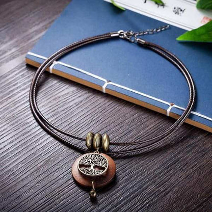 Wooden Tree of Life Necklace