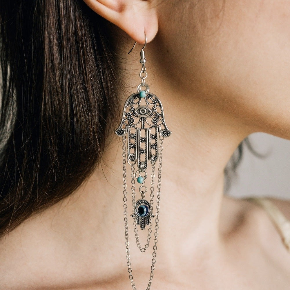Spiritual Hamsa Evil Eye Earrings