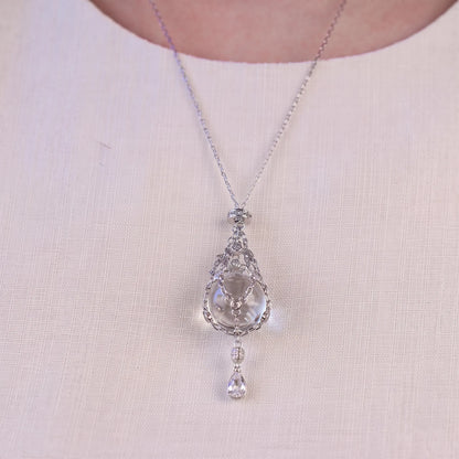 AC Natural Crystal Pouch Necklace
