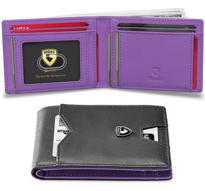 Men's Slim Blocking Wallet - Minimalist Carbon Fiber Bifold