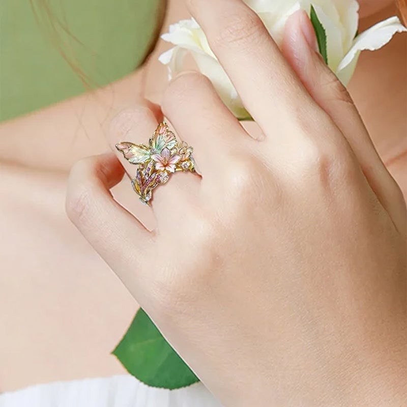 (🔥HOT SALE NOW 49% OFF) - Butterfly Flower Ring