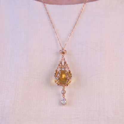 AC Natural Crystal Pouch Necklace