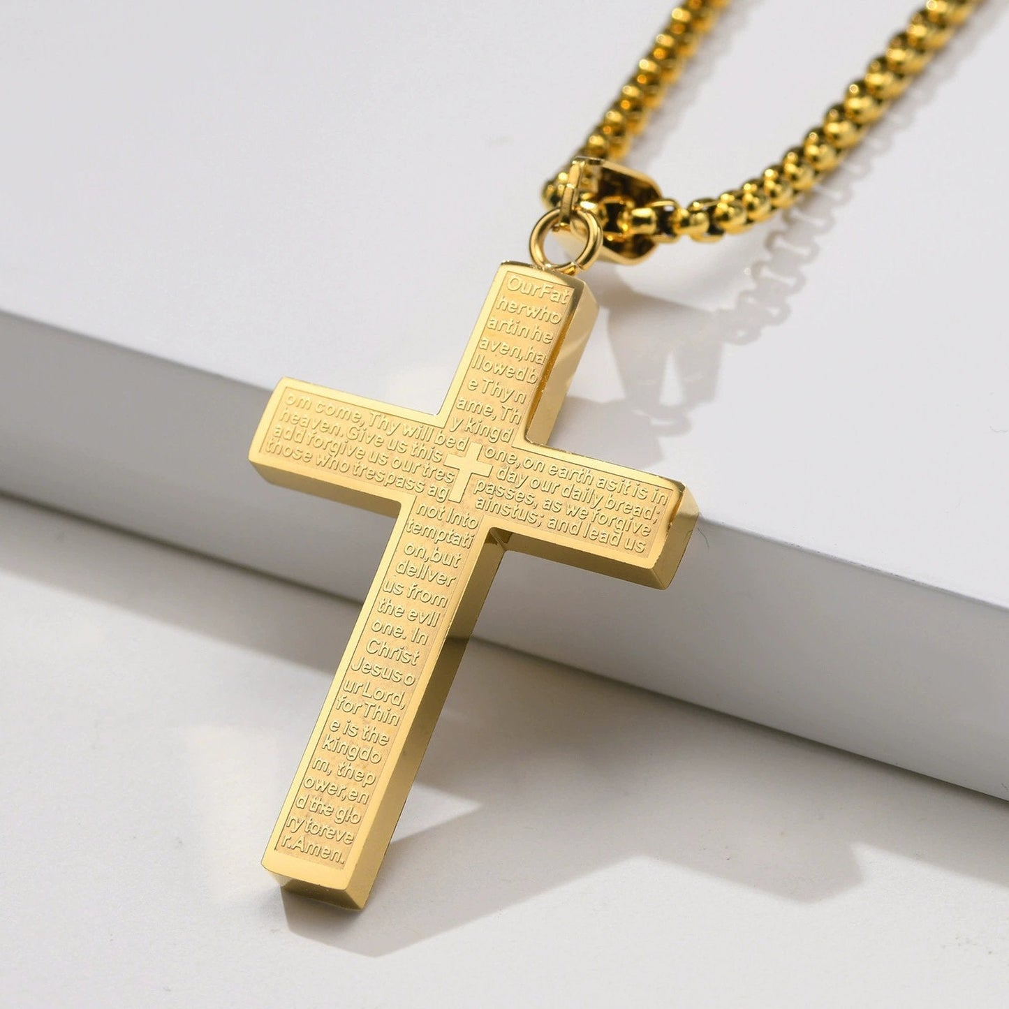 🎉Lord's Prayer Scibble Cross Necklace🎉