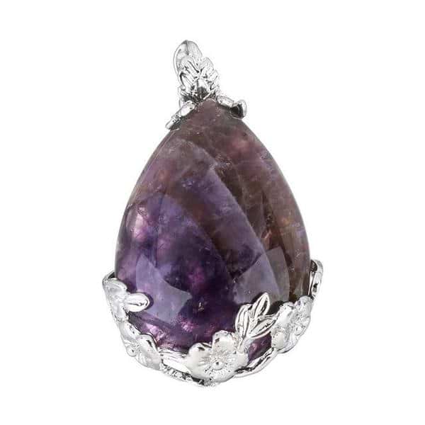 Flower Crystal Teardrop Necklace