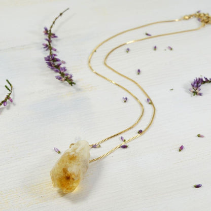 Raw Citrine Crystal Necklace