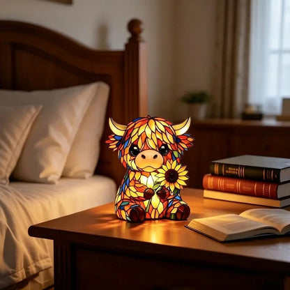 🌻Sale 49% OFF- 🐮Creative Highland Cow  Sunflower LED Night Light