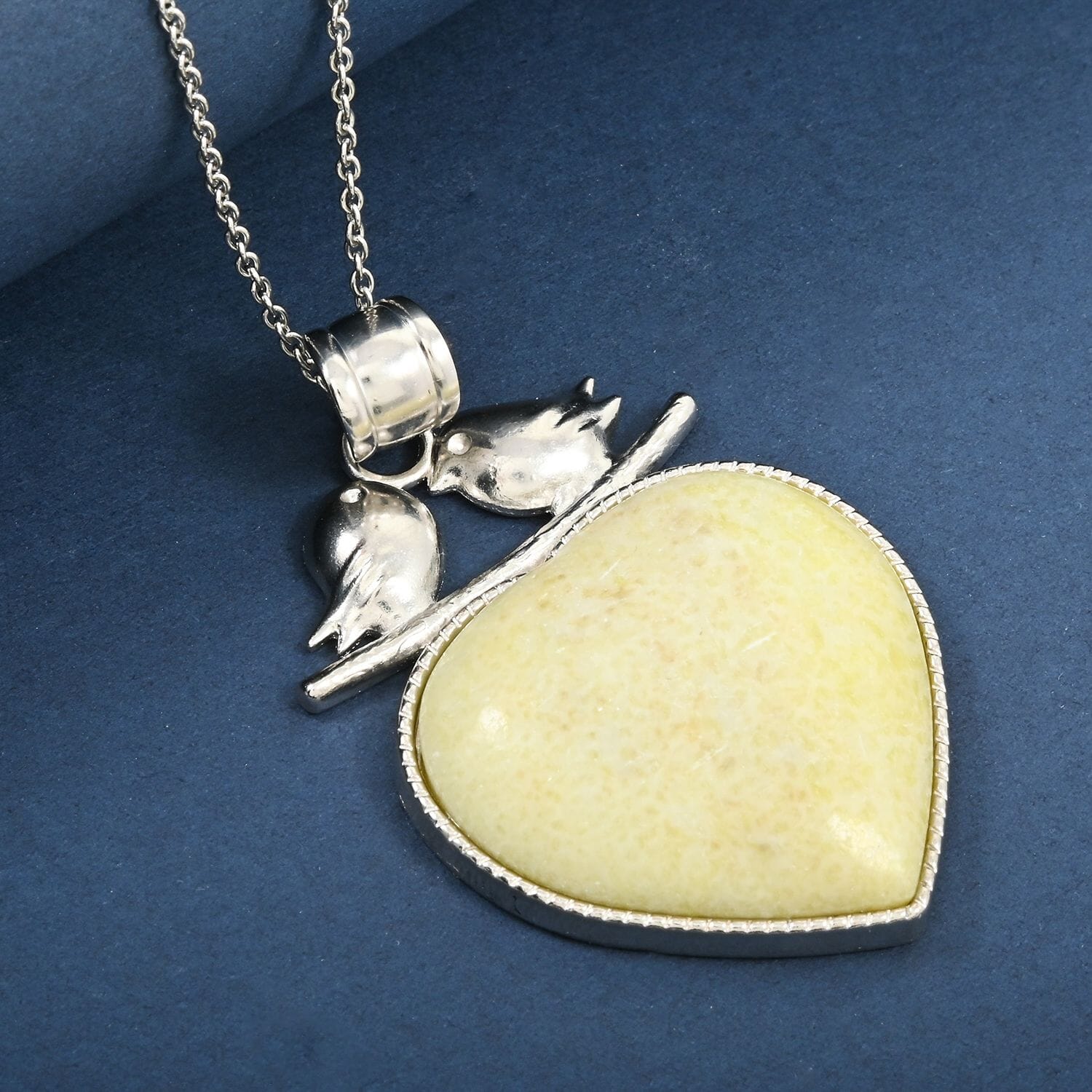 Lovebird Crystal Heart Necklace-A Token of Deep Connection