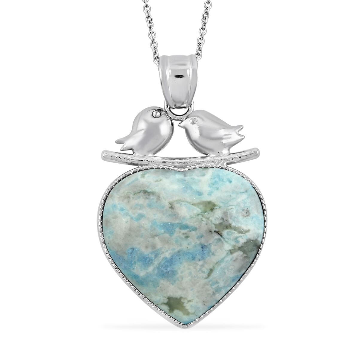 Lovebird Crystal Heart Necklace-A Token of Deep Connection