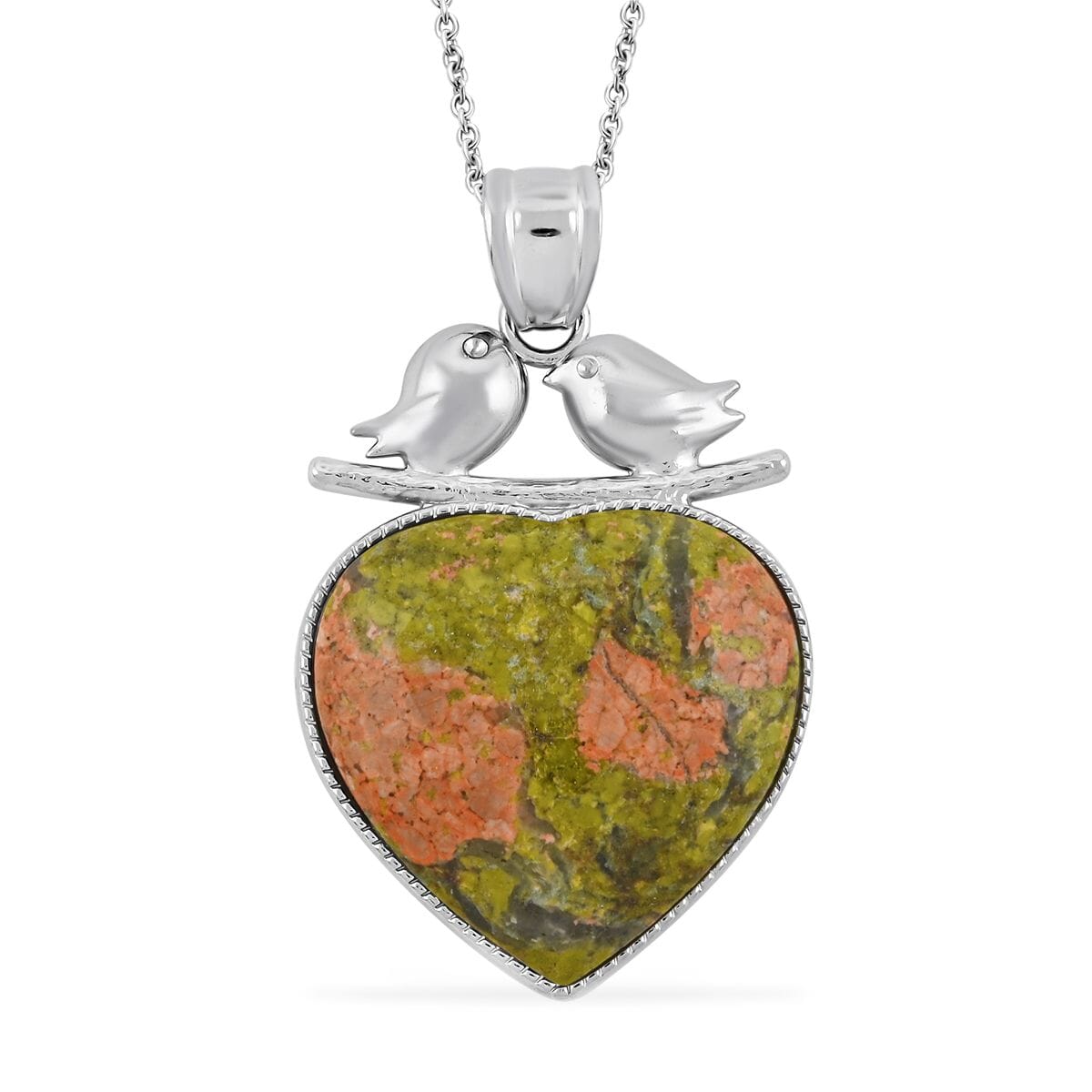 Lovebird Crystal Heart Necklace-A Token of Deep Connection