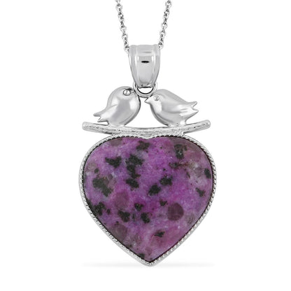 Lovebird Crystal Heart Necklace-A Token of Deep Connection