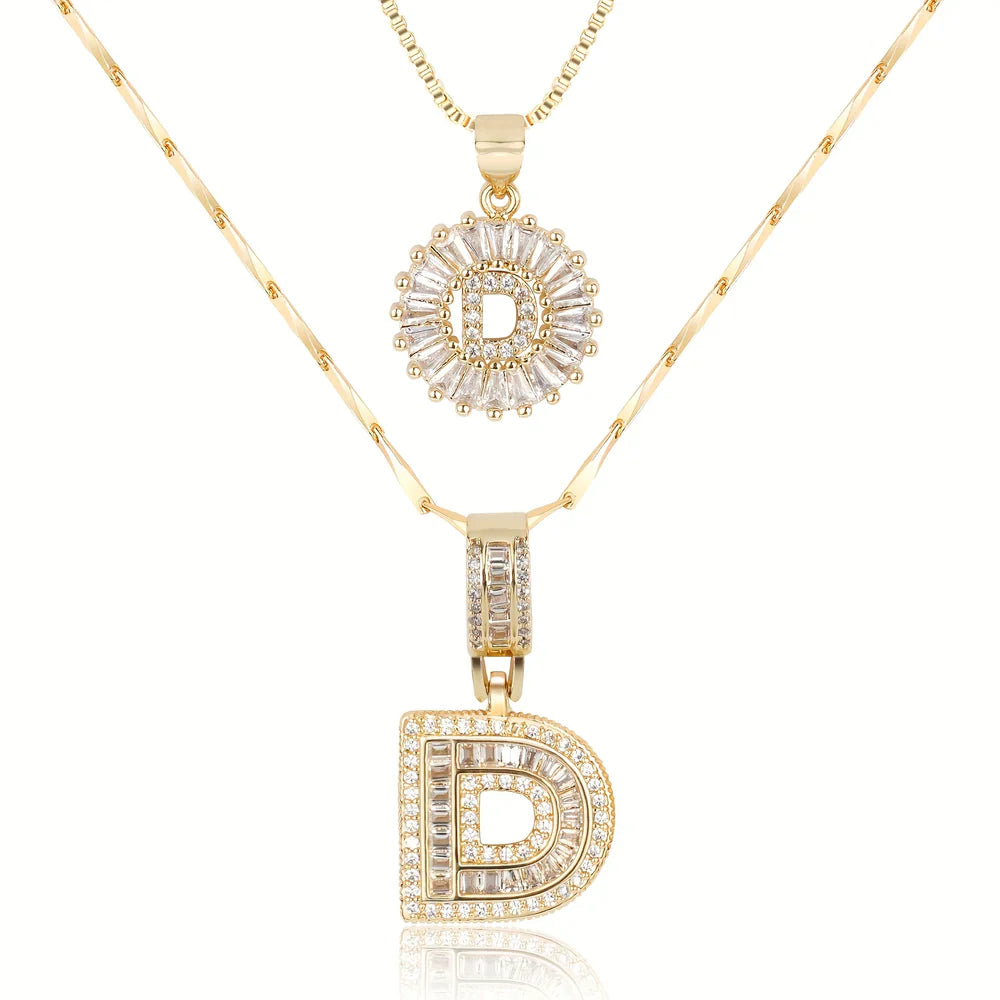 【LAST DAY 48% OFF】2 Pack - Initial Letter Pendant Necklaces