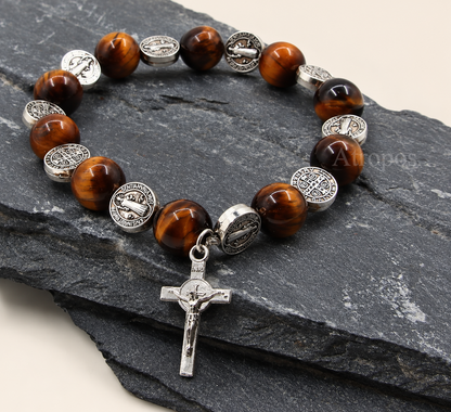 Natural Biblical Stone Rosary Bracelet