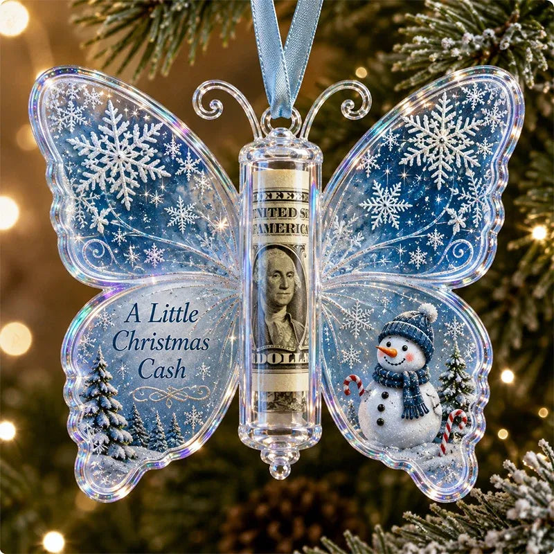 🔥Last few days - Buy One, Get One Free -🎄🦋 Christmas Cash Gift Butterfly Ornament – Holiday Money Holder Keepsake 💵✨