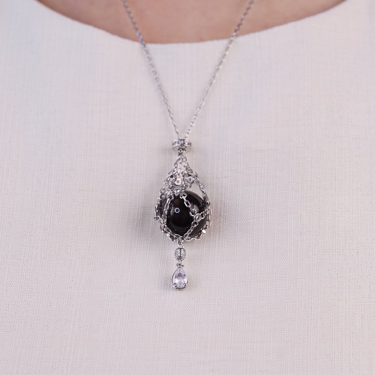 AC Natural Crystal Pouch Necklace