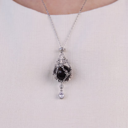 AC Natural Crystal Pouch Necklace