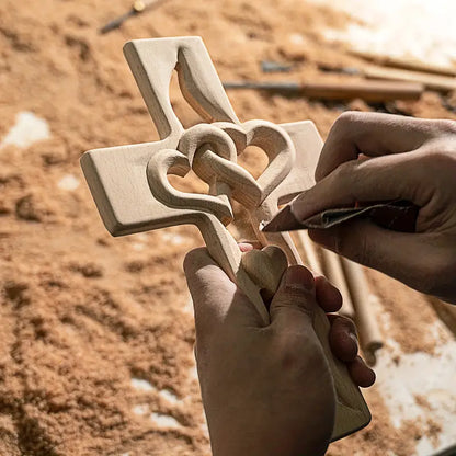 💕Factory Outlet Sale- SAVE 49%OFF🔥Intertwined Hearts Wooden Cross