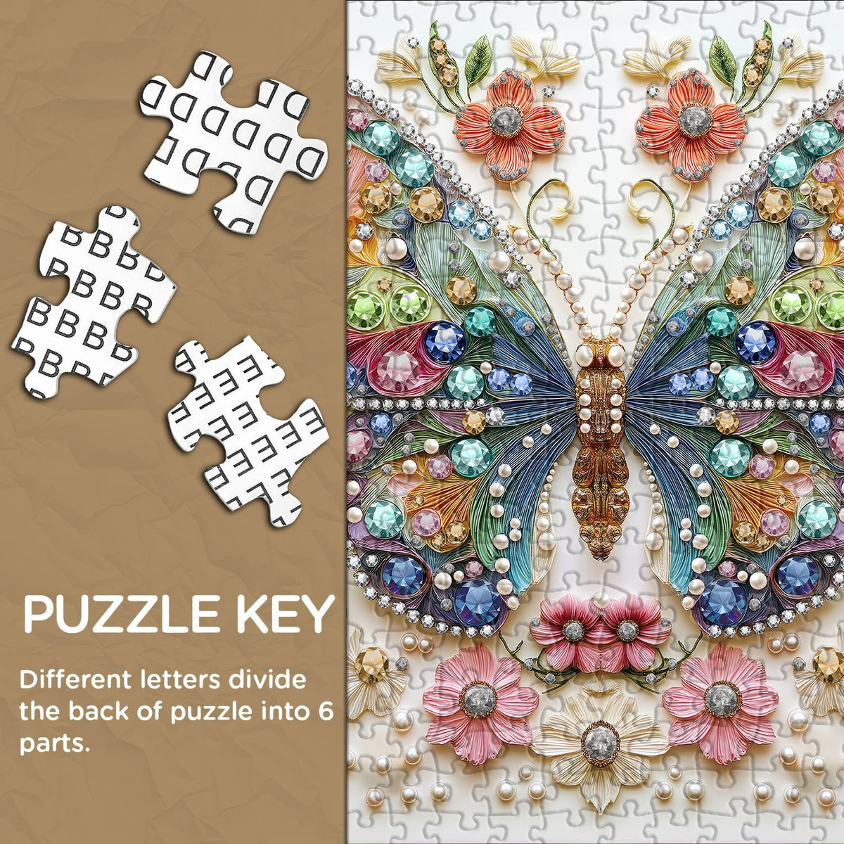 Jewels of the Fluttering Wings Jigsaw Puzzle 1000 Pieces