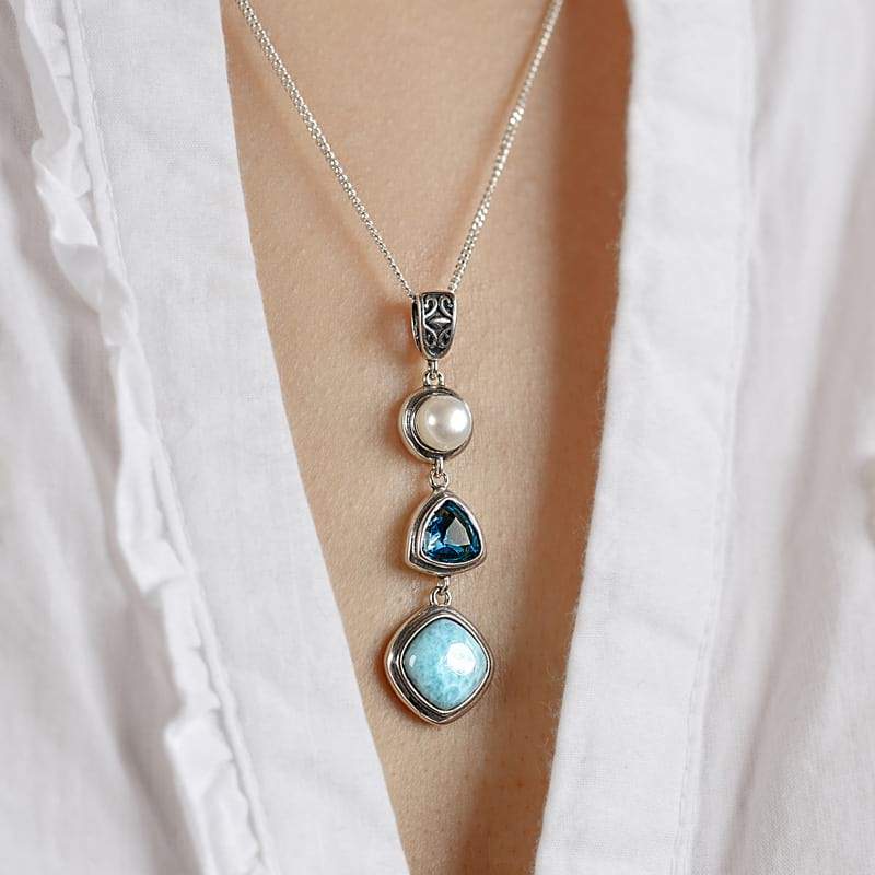 Silver Larimar Necklace