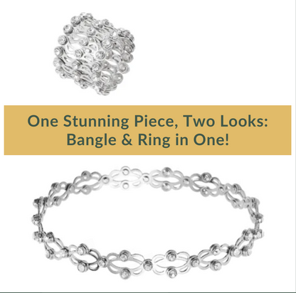 🎁 The Perfect Gift: Convertible Bangle Ring with Sparkling CZ Glamour 💎