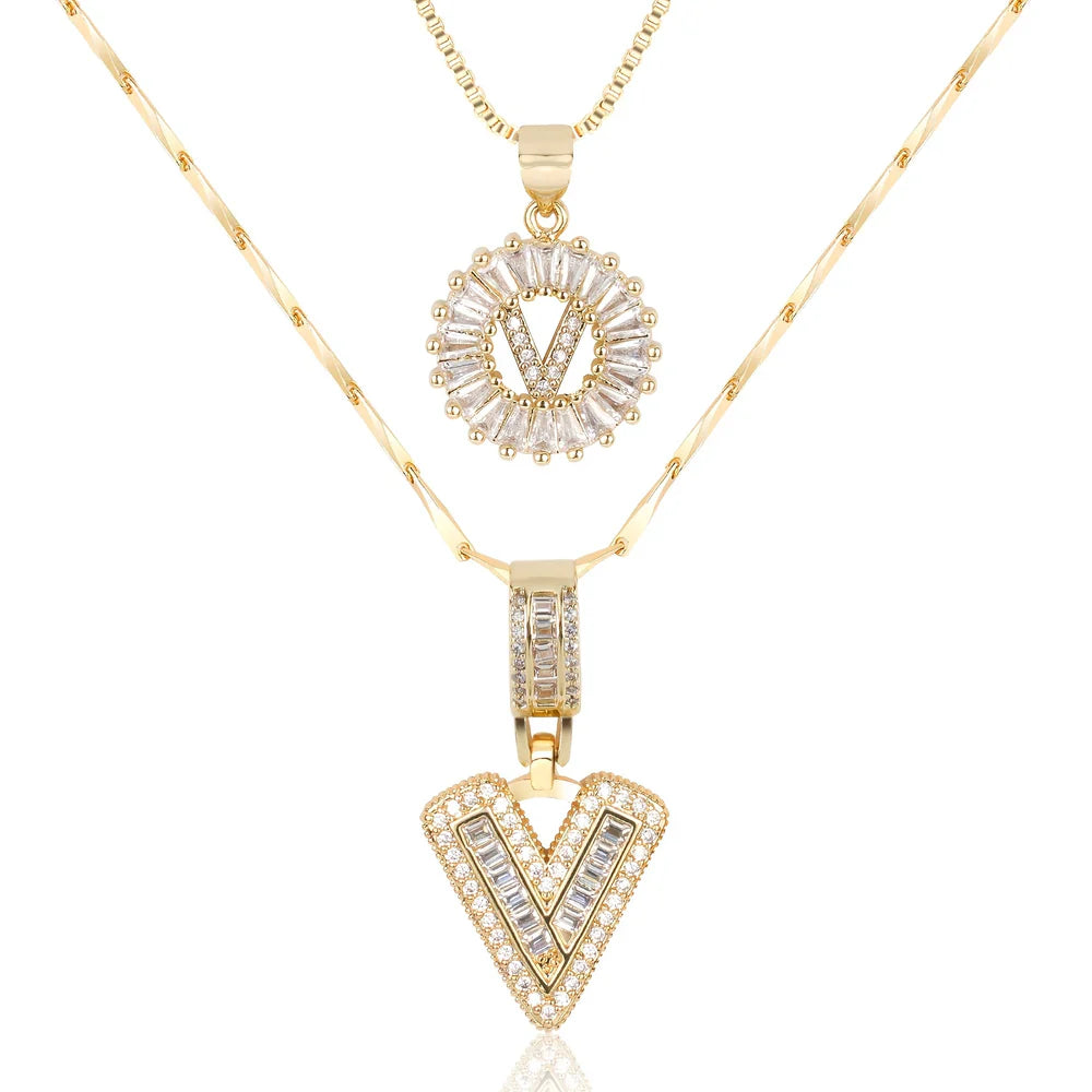 【LAST DAY 48% OFF】2 Pack - Initial Letter Pendant Necklaces