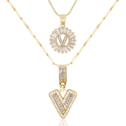 【LAST DAY 48% OFF】2 Pack - Initial Letter Pendant Necklaces