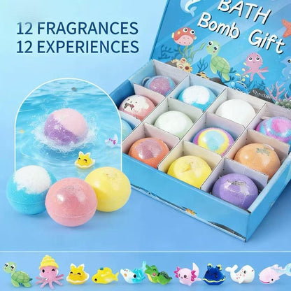 🛁🐣Bath Bombs For Kids – 12 Pack With Surprise Toys Inside