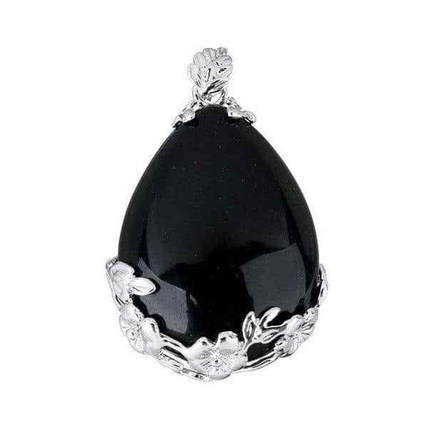 Flower Crystal Teardrop Necklace