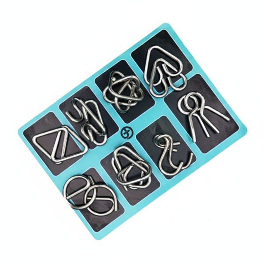 24-Piece Metal Wire Puzzle Set – Brain Teaser IQ Toy