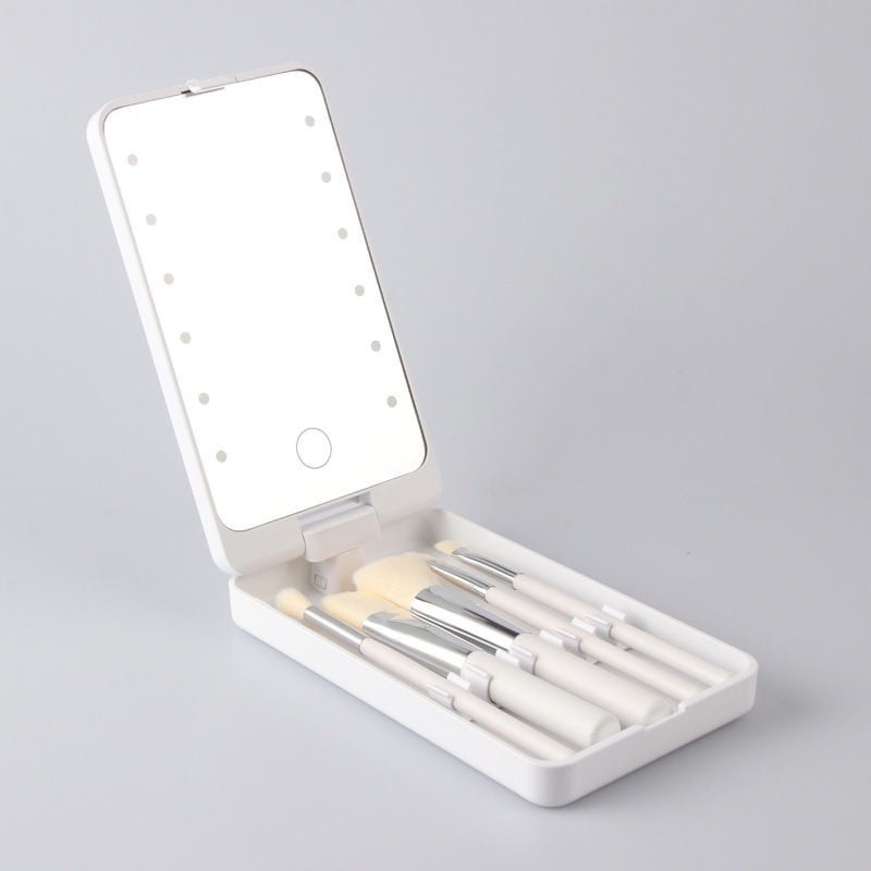 💖Hot Sale 50% OFF💖Travel Makeup Brush Set with LED light