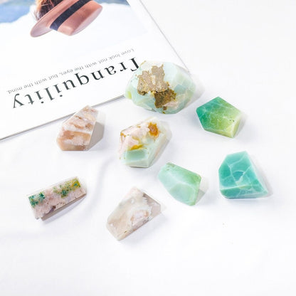 Raw Green Flower Agate Stone