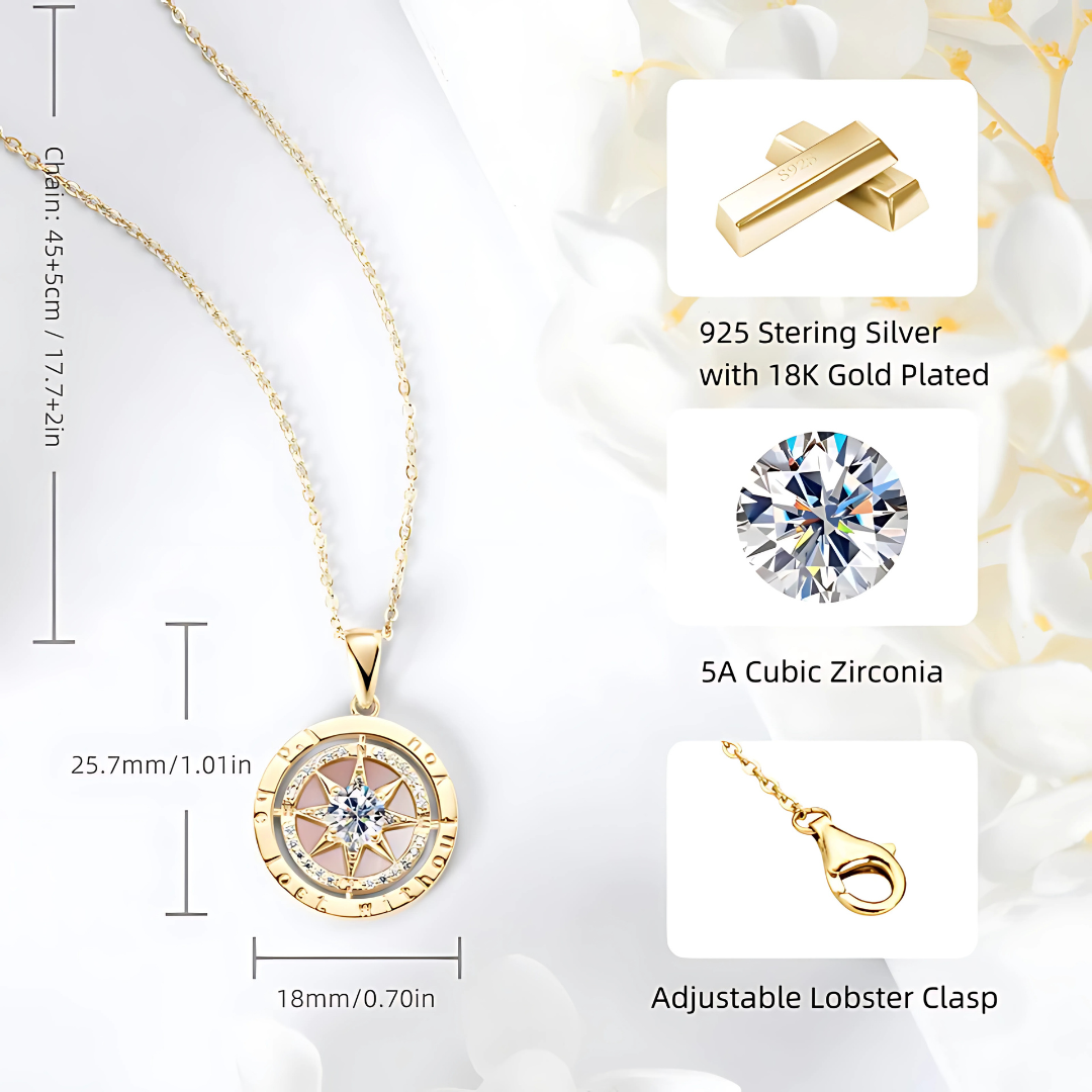 "I'd Be Lost Without You" Compass Necklace