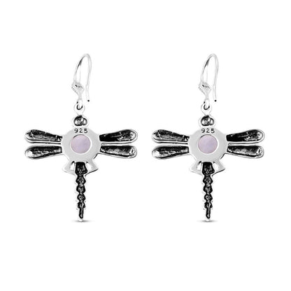 Rainbow Moonstone Dragonfly Earrings