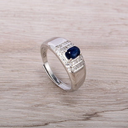 Natural Blue Sapphire Crystal Ring