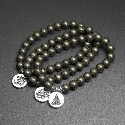 Pyrite Crystal Charm Bracelet