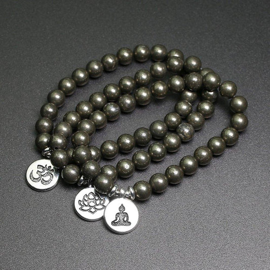 Pyrite Crystal Charm Bracelet