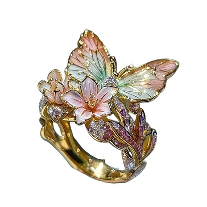 (🔥HOT SALE NOW 49% OFF) - Butterfly Flower Ring