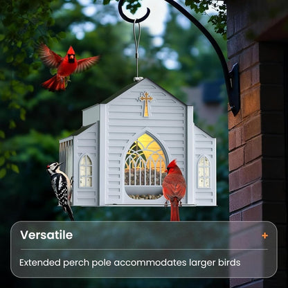 🎁 Mother’s Day 60% OFF-✝️Church-Shaped Metal Solar Bird Feeder(✨Same as in the video)