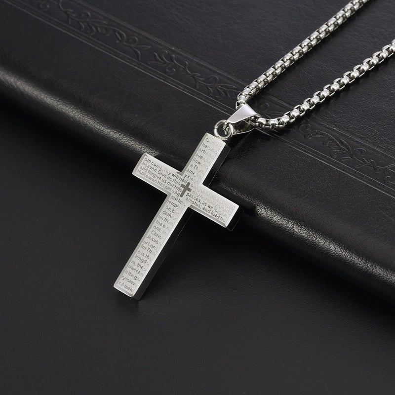 🎉Lord's Prayer Scibble Cross Necklace🎉