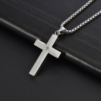 🎉Lord's Prayer Scibble Cross Necklace🎉