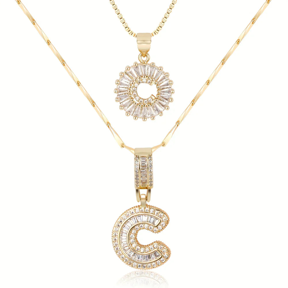 【LAST DAY 48% OFF】2 Pack - Initial Letter Pendant Necklaces