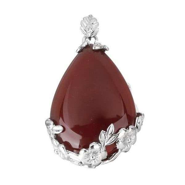 Flower Crystal Teardrop Necklace