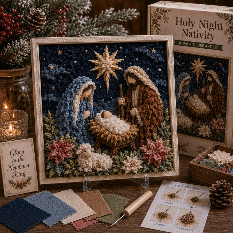 🔥 LAST DAY 49% OFF - ✝️3D Christian Fabric Poke Art Kit(📦Buy 2 Free Shipping)