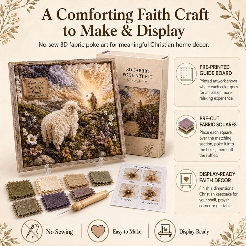 🔥 LAST DAY 49% OFF - ✝️3D Christian Fabric Poke Art Kit(📦Buy 2 Free Shipping)