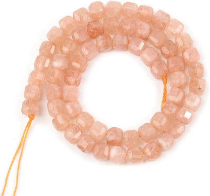 Natural Stone Faceted Cube Square 5Mm Tiger Eye Crystal Loose Spacer Beads For Jewelry Making DIY Gi Bracelets Necklace Earrings - (Color: India Agate/Size: 5Mm About 60Pcs)